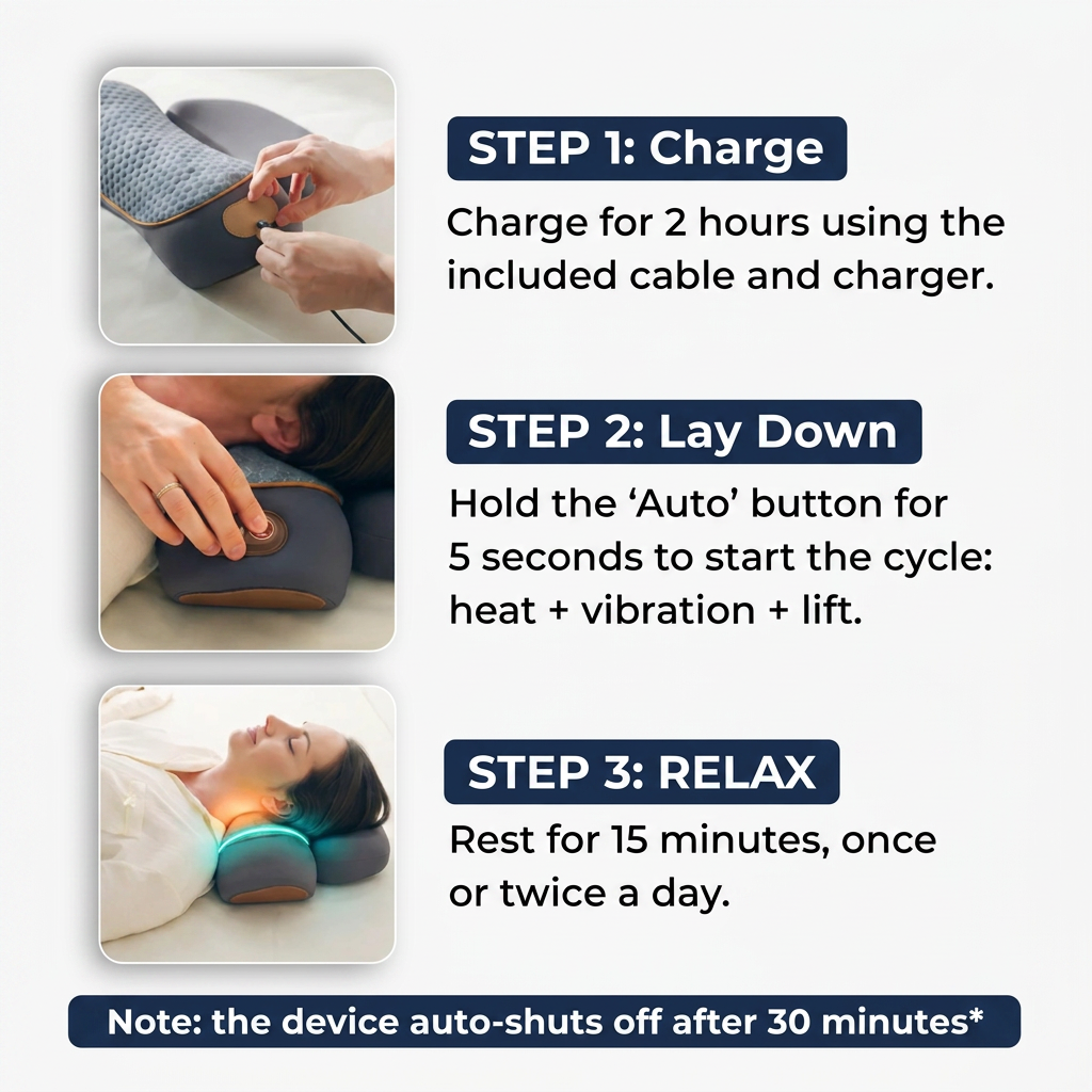 How to use the Glowmorra Thera Pillow in 3 steps