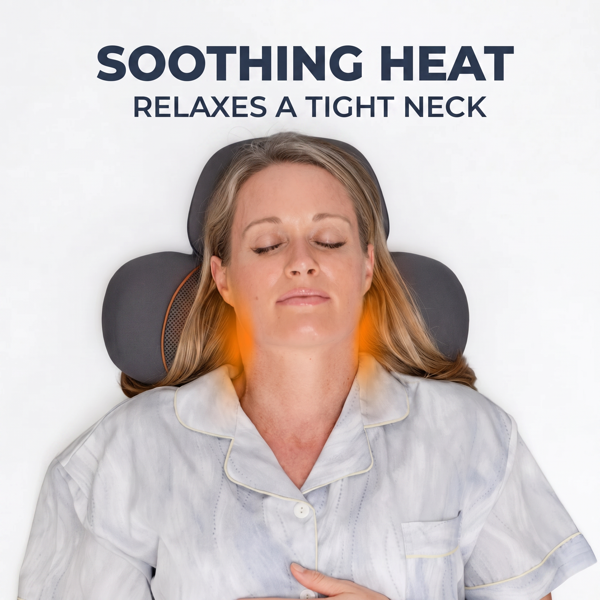 Soothing heat relaxes a tight neck