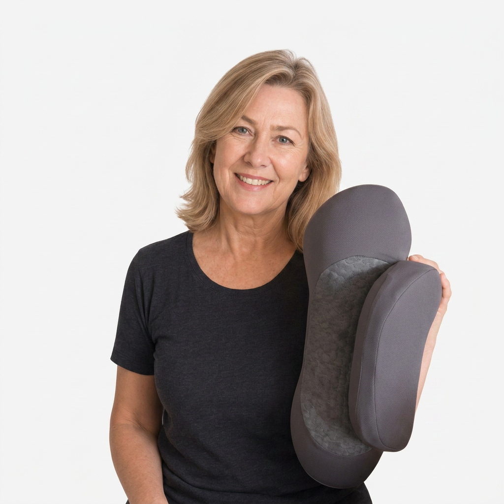 Wellness therapist holding the Glowmorra Thera Pillow